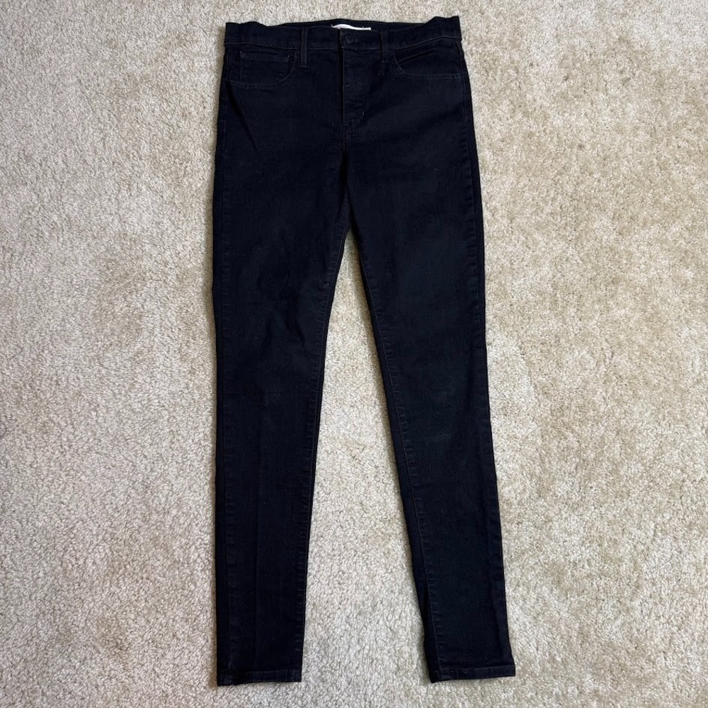 Levi's 720 Jeans Womens 30 Black High Rise Super Skinny Stretch Denim